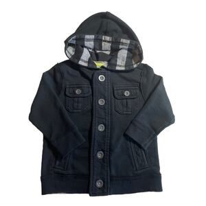 Cherokee Black Hooded Sweatshirt Jacket Size 24 Months